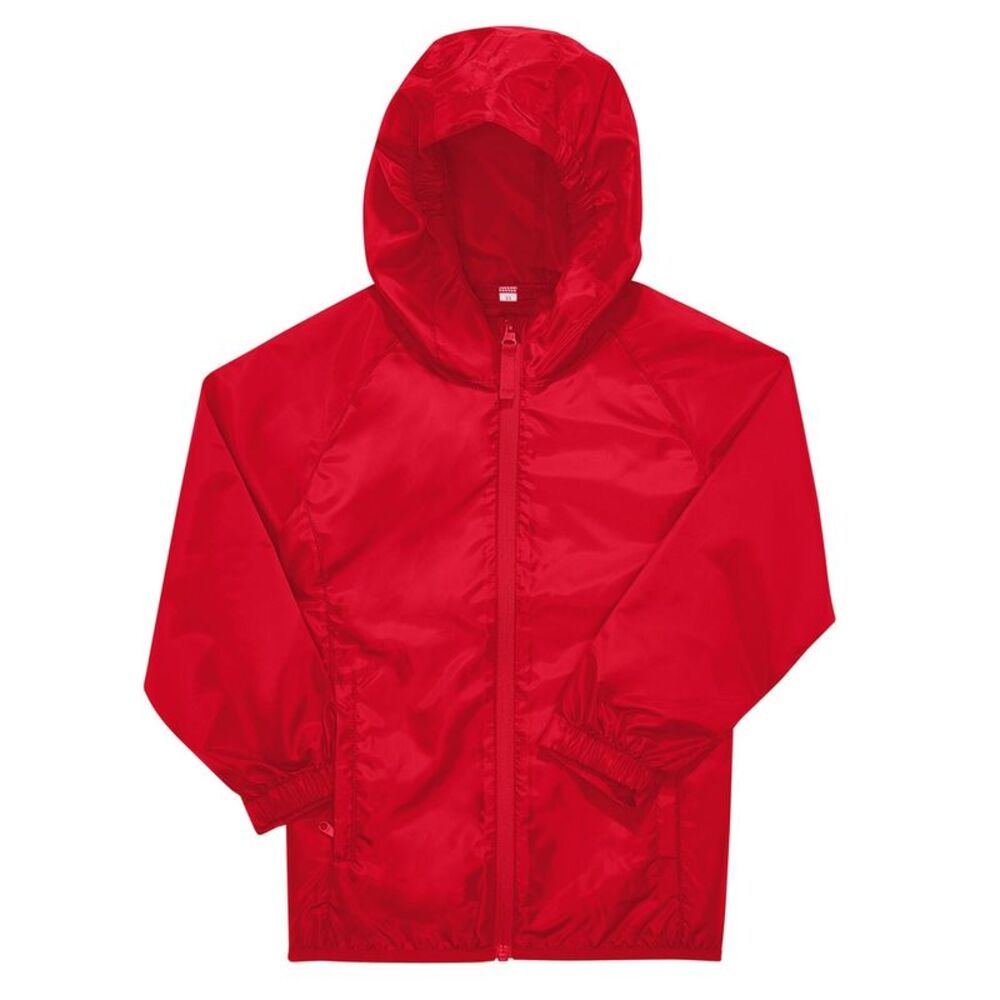 B&C Childrens/Kids #Reset Windbreaker / Red